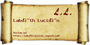 Labáth Lucián névjegykártya